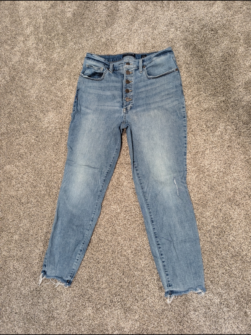 Lucky Brand - Size 10 -  High-Rise Button-Fly Ankle Jeans - Light Blue